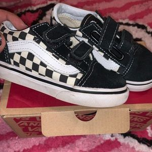 Primary checker print black/white vans